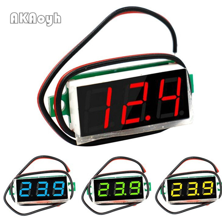 0.28 นิ้ว 2.5V-40V Mini Digital Voltmeter เครื่องทดสอบแรงดันไฟฟ้าหน้าจอ LED ชิ้นส่วนอิเล็กทรอนิกส์อุปกรณ์เสริมโวลต์มิเตอร์แบบดิจิตอล