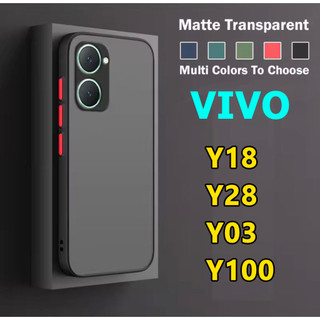 VIVO Y18 เคส ผิวด้าน สําหรับ VIVO Y18 Y28 Y03 Y100 5G Y27 Y27S Y36 Y78 Y02 Y02S Y02T Y20 Y21 Y12S Y3S ฟิล์ม เคสใส 025
