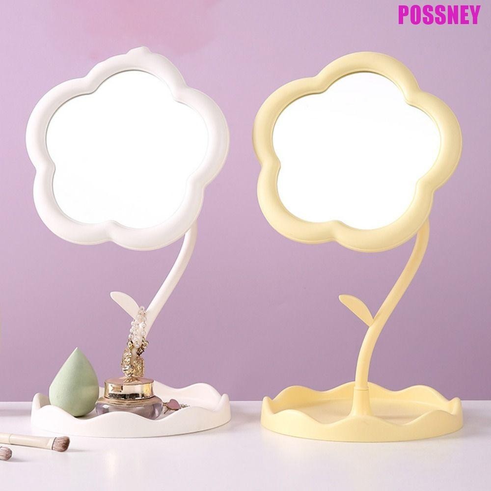 Possney กระจกแต่งตัวรูปดอกทานตะวัน,น่ารักคลาสสิกเดสก์ท็อปกระจกแต่งหน้า,ทนทานความละเอียดสูงที่ถอดออกได้กระจกโต๊ะด้านเดียวบ้าน
