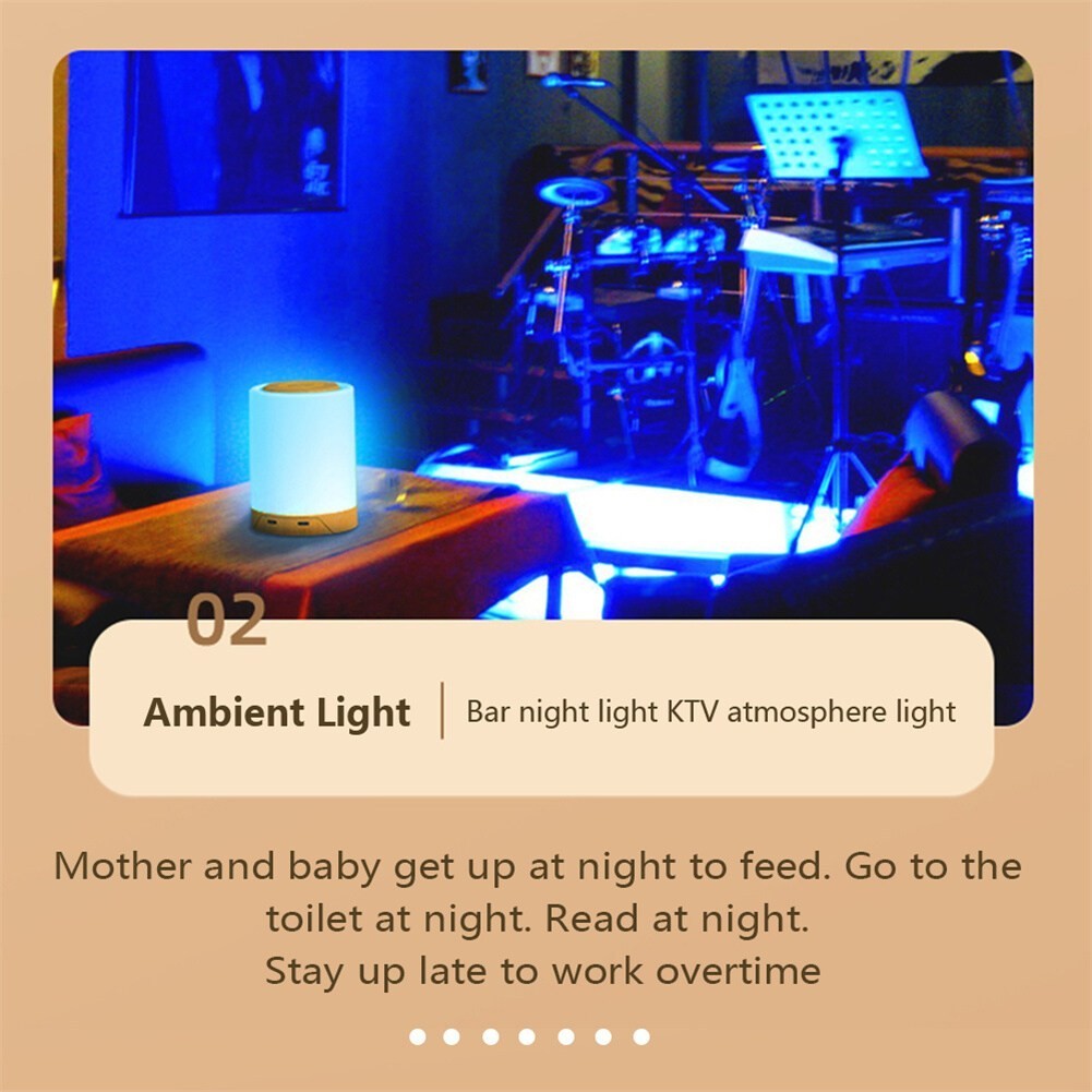 รับประกัน 3 ปี โคมไฟตั้งโต๊ะหัวเตียง ไฟแต่งห้อง led โคมไฟตั้งโต๊ะ LED แบบเปลี่ยนสีได้7สี เปลี่ยนสีได้ โคมไฟตั้งโต๊ะทรงกร - รูปที่ 3