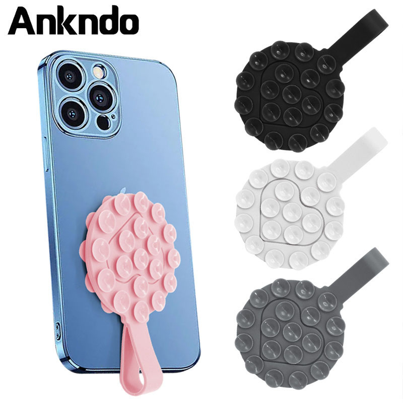 Ankndo เคสโทรศัพท์มือถือ ซิลิโคน สองด้าน แบบถ้วยดูด ติดกาว อุปกรณ์เสริมโทรศัพท์มือถือ แฮนด์ฟรี