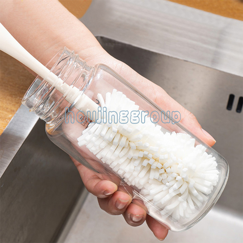 แปรงฟองน ้ ําถ ้ วย Scrubber ทําความสะอาดกระจกห ้ องครัวเครื ่ องมือทําความสะอาดยาวเครื ่ องดื ่ มไวน ์ ขวดในครัวเรือน