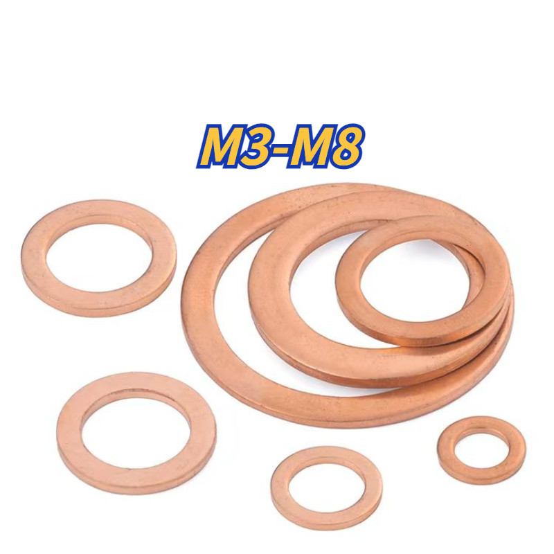 [XNY ] ปะเก ็ นทองแดง Marine นาฬิกาซีลแหวนปะเก ็ นทองแดงรอบสกรูโลหะปะเก ็ นแบน M3/M4/M5/M6/M8