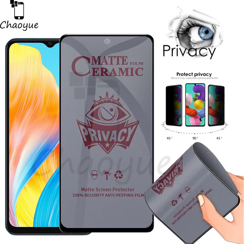 ฟิล์มกระจกนิรภัยเซรามิค เนื้อแมตต์ กันแอบส่อง สําหรับ OPPO A3 Pro A3x A60 A79 A18 A38 A98 A78 A58 A17K A77s A57 A96 A76 A95 A74 A54 A93 A16 A16K A15 A93 A55 A53 A33 A92 A72 A52 A31 F11 4G 5G 2024