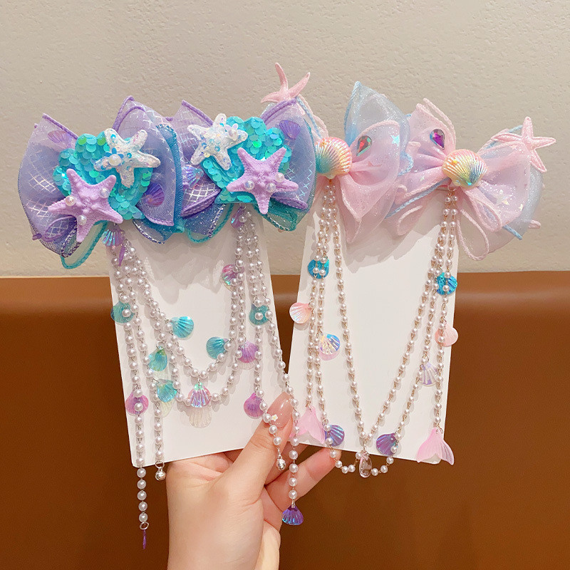 เด็ก Bowknot Hair Clip เจ้าหญิงเพิร์ล Headwear