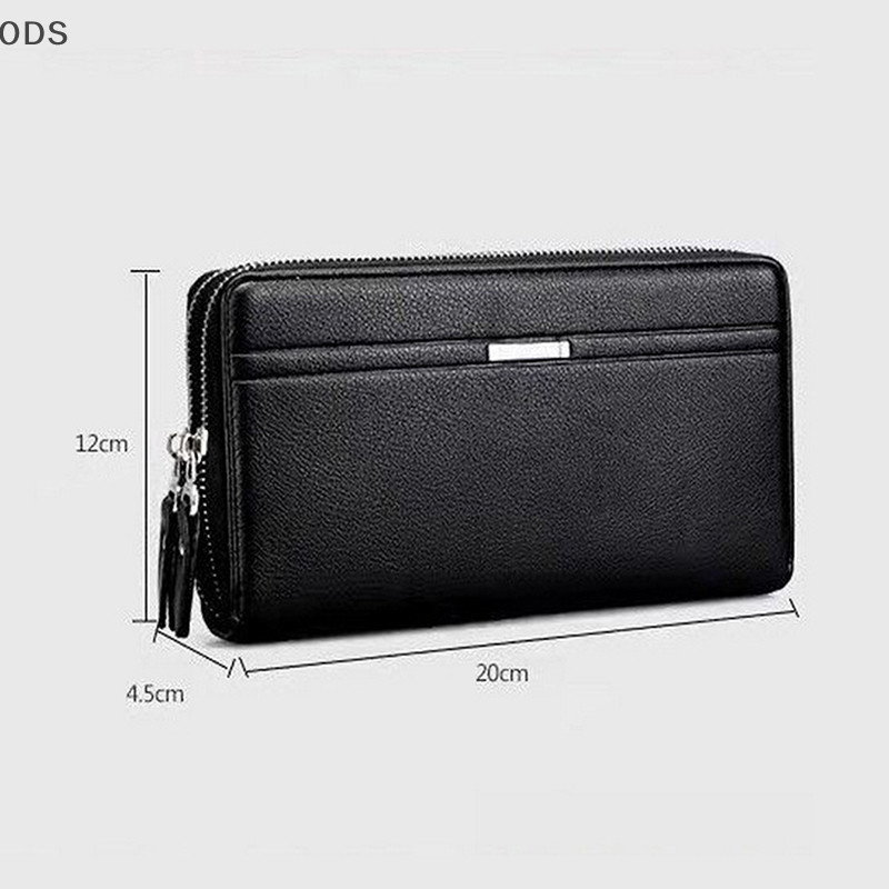 Ods Multi Slot กระเป๋าถือผู้ชาย Mens กระเป๋าสตางค์กระเป๋ายาวหนังซิปคู่ขนาดใหญ่ความจุกระเป๋าถือธุรกิจของขวัญสําหรับชาย OD