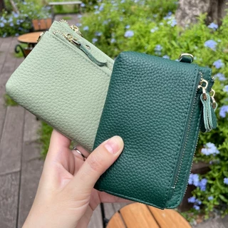 ส่งทุกวัน กระเป๋าสตางค์หนังวัวแท้ กระเป๋าถือ คล้องมือ ใบกลาง Wallet Bag S9-90