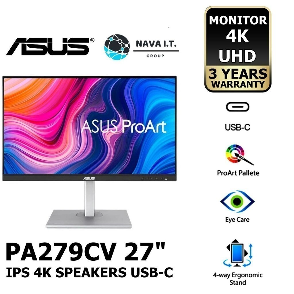⚡️กรุงเทพฯด่วน1ชั่วโมง⚡️ ASUS PA279CV 27" MONITOR PROART IPS 4K SPEAKERS USB-C รับประกันศูนย์ไทย 3ปี