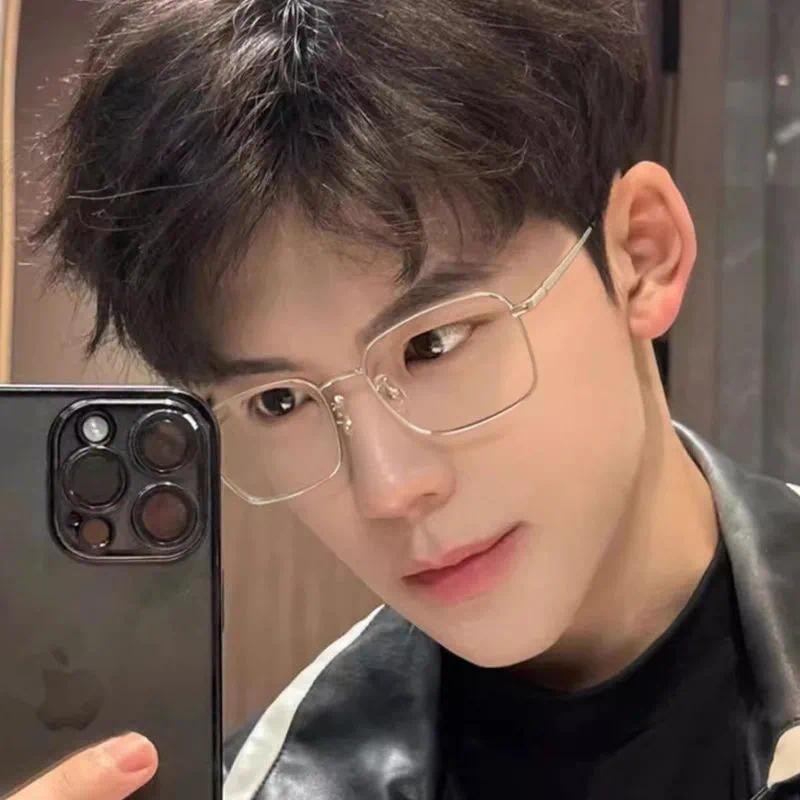 👓แว่นสายตาสั้น👓 -100~425° แว่นป้องกันแสงสีฟ้า กรอบแว่นสีทอง แว่นตาแฟชั่นสไตล์เกาหลี