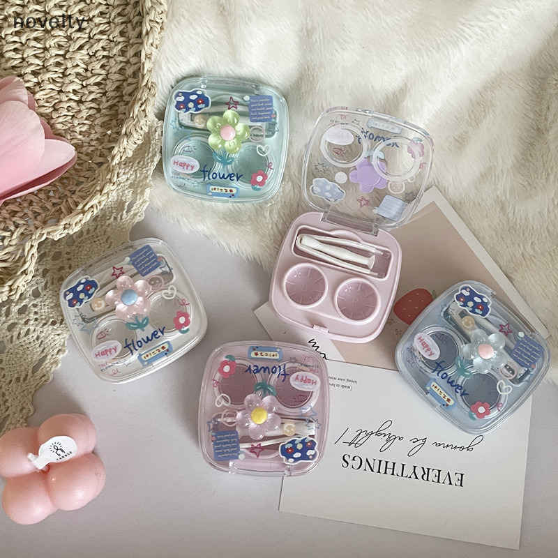 Nly น ่ ารักแบบพกพาคอนแทคเลนส ์ กล ่ องสําหรับสาว Minimalist Mini คอนแทคเลนส ์ คอนเทนเนอร ์ คอนแทคเลนส ์ กรณีชุดเดินทาง N