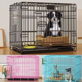 Premium Dog Cage With Poop Tray Cat Cage Heavy Duty Pet Cage Collapsible Foldable Puppy Cage