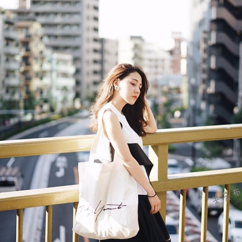 คลังสินค ้ าพร ้ อมขายร ้ อน LifeTrend Dark Style yohji yamamoto yohji yamamoto Design Canvas Bag ins