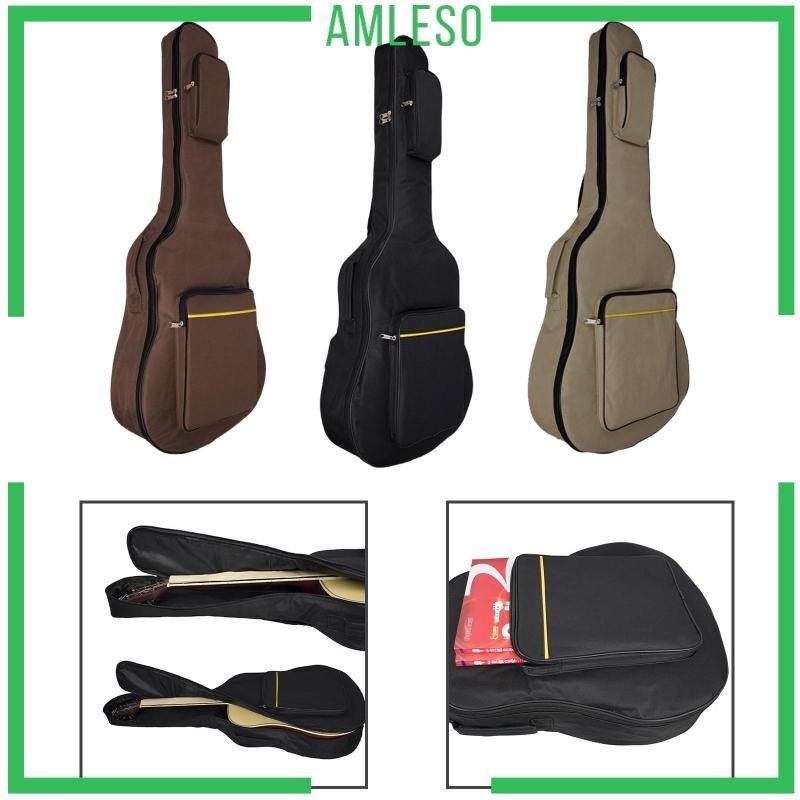 [ Amleso ] Guitar Gig Bag Portable Wear Resistance 41 นิ ้ ว Acoustic Guitar Carrying Case