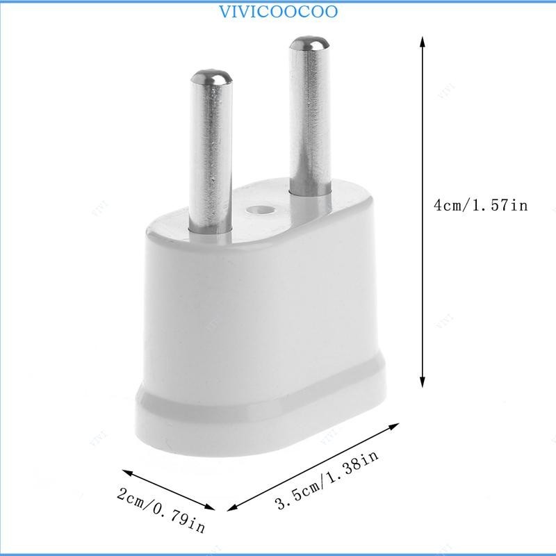 Vivi อะแดปเตอร ์ ปลั ๊ กไฟสีขาว US to EU Plug Power Europe Converter Travel Adapter