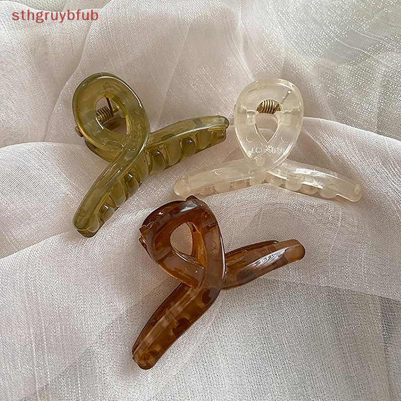 Sthb Elegant Small Jelly Shark กิ๊บติดผมพลาสติกใสเรขาคณิตกรงเล็บผมสําหรับผู้หญิงสาวผมหางม้าฤดูร้อน Headwear อุปกรณ์เสริมผม TH