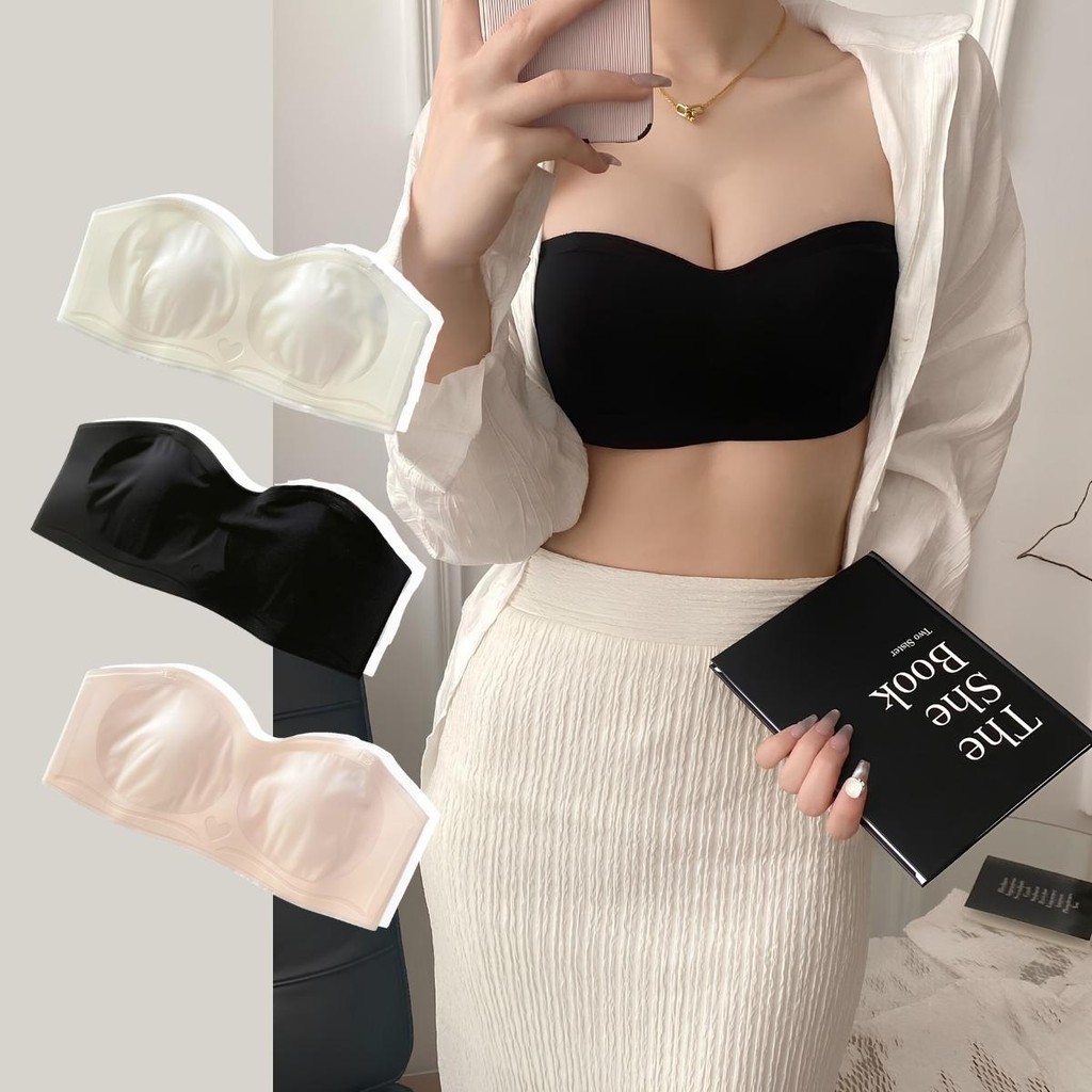 เสื้อชั้นในไร้โครง เสื้อใน เกาะอก ผู้หญิง SoftBra บราสุขภาพ เนื้อผ้านิ่ม สวมใส่สบาย สีพื้น Women Clothing