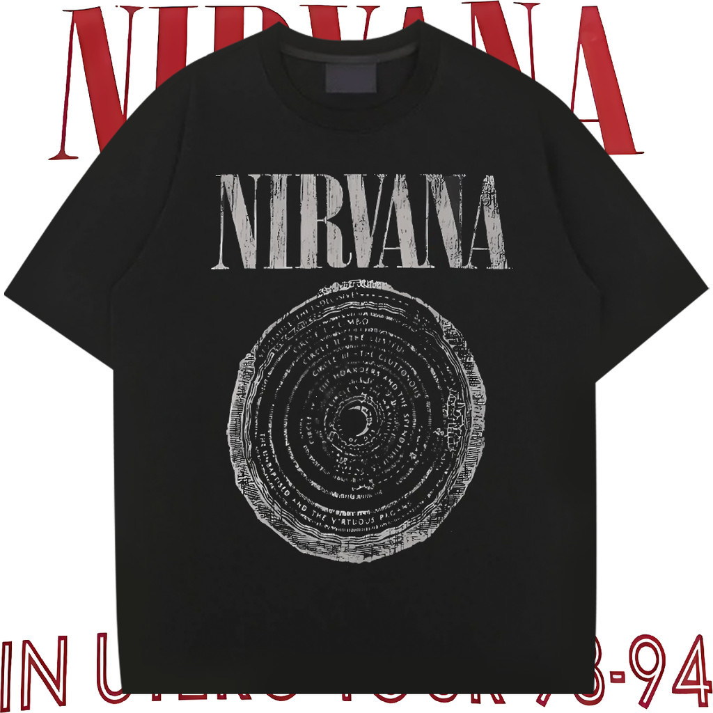 Nirvana การพิมพ์ แฟชั่น สะดวกสบาย ระบายอากาศได้ ขนาดบวก เสื้อยืดคอตตอน