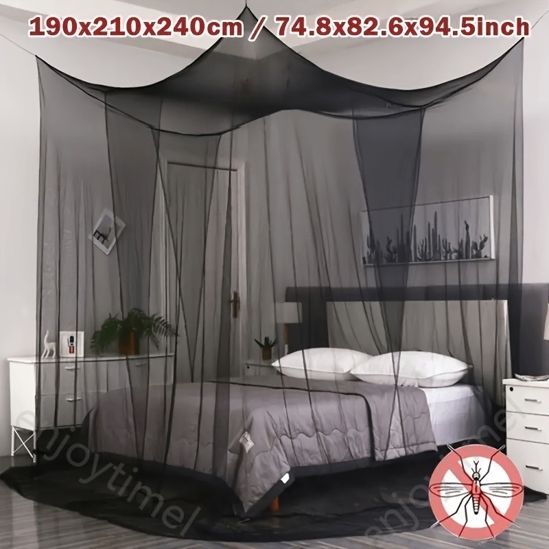 1 PC ขนาดใหญ ่ มุ ้ งกันยุงสี ่ มุมสําหรับเตียง Canopy Elegant มุ ้ งกันยุงสําหรับห ้ องนอนและห ้ องพักในครัวเรือนรายการ