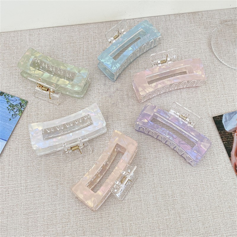 อะคริลิคใส Candy สีสแควร ์ กิ ๊ บติดผมผู ้ หญิงเกาหลี Ins หวานแฟชั ่ น Shark คลิป Hairpin อุปกรณ ์ เสริมผม