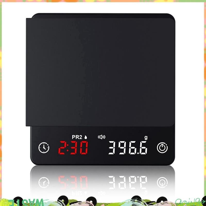 Mini Smart Kitchen Scale เครื ่ องชั ่ งกาแฟดิจิตอลเอสเปรสโซพร ้ อมตัวจับเวลา ( 1 ชิ ้ น , แสงเทียนสีดํา