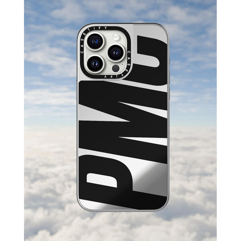 CASECASE X Pestle & Mortar เสื้อผ้า PMC Strike โลโก้แม่เหล็กดูด Black & Sliver กระจก Matte สีดํากรณี