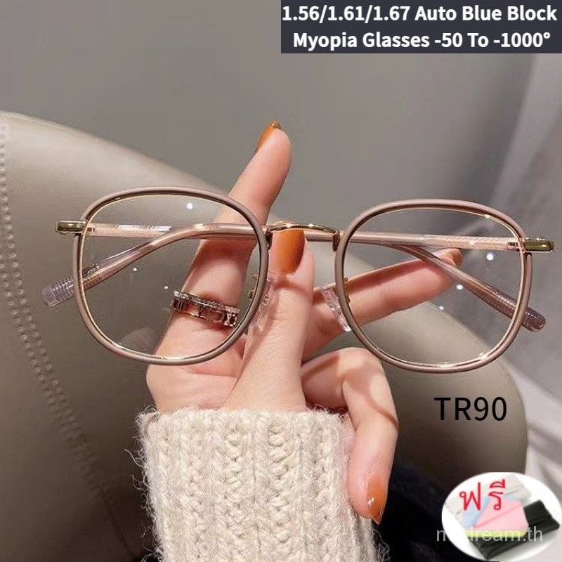 กรอบแว่นตา, แว่นตาสายตาสั้น, (-50 ถึง -600,-750,-1000) 1.56/1.61/1.67HD, กรองแสง, กรองแสงฟ้า, แว่นกันแดด, สไตล์โบราณ, กรอบวงรี, เหมาะสำหรับผู้ชายและผู้หญิง.