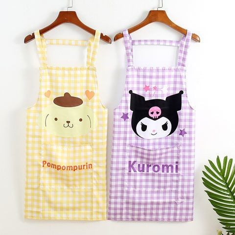 Cinnamon Kuromi สุนัข Sanrio Melody เด็กกันน้ําทําอาหาร Overalls Oil-Proof kittykitty kuromi ผ้ากันเ