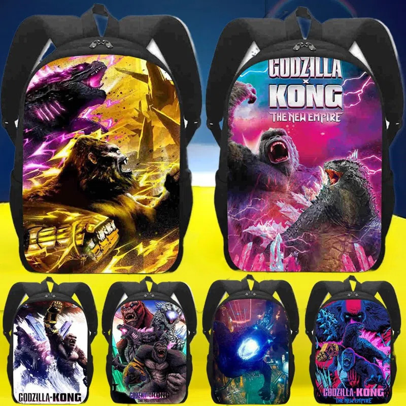 กระเป๋านักเรียน Godzilla Vs Kong กระเป๋าเป้สะพายหลัง 3 มิติ ลายการ์ตูน กระเป๋านักเรียนประถม น้ําหนักเบา