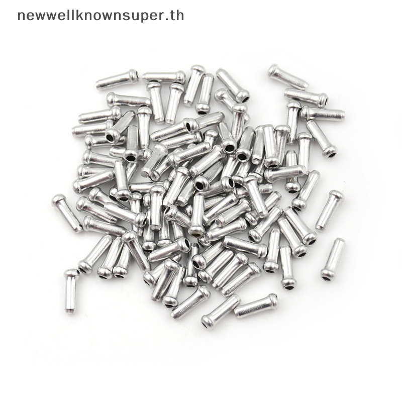 ใหม ่ 100pcs เงินอลูมิเนียมจักรยานเบรค Shifter สายด ้ านในปลายลวดหมวก Crimp SUPER