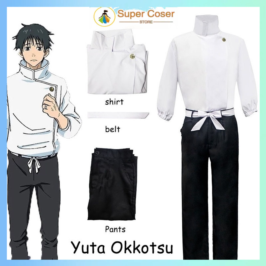 28H ชุดคอสเพลย์ ชุดเครื่องแบบคอสเพลย์มหาเวทย์ผนึกมาร Yuta Okkotsu พร้อมกางเกง และเข็มขัด สําหรับผู้ชาย และผู้หญิง เหมาะ