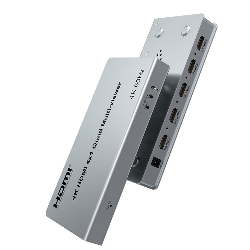 4K 60Hz 4x1 HDMI Quad Multi Viewer 4 in 1 Out on TV PIP 90° 180° 270° พลิกหมุน HDMI Multi-viewer