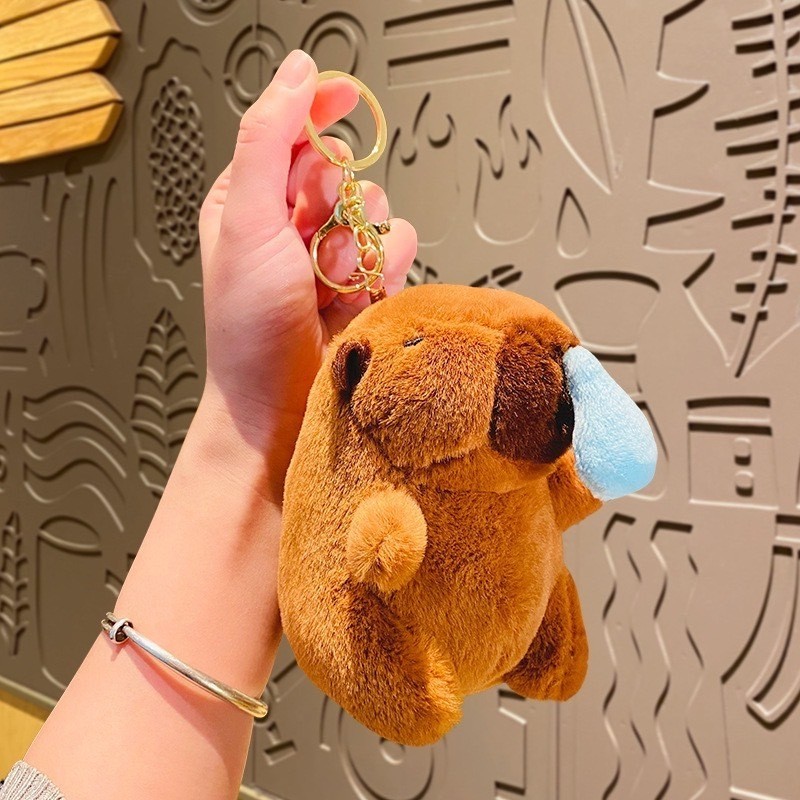 พวงกุญแจ คาปิบารา YS206 ขนนิ่ม น่ารักๆ ห้อยกระเป๋า ห้อยกุญแจ พร้อมส่งจากไทย