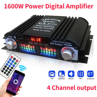 1600w Peak Power HiFi เครื่องขยายเสียงดิจิตอล 4 ช่อง