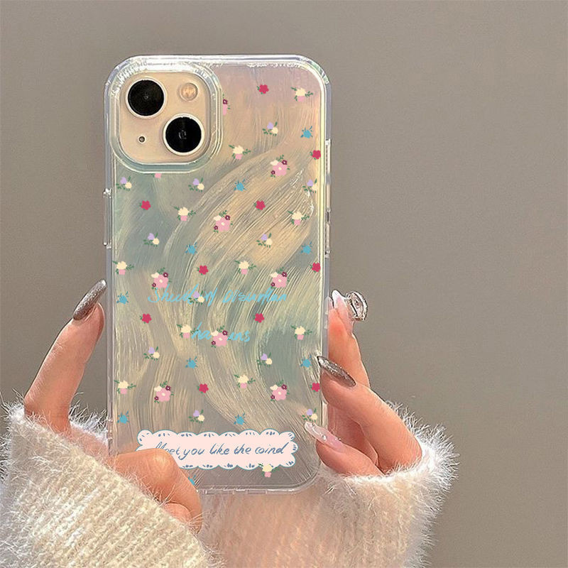 {จัดส่งด่วน} เคสโทรศัพท์กลิตเตอร์สีเงินแวววาวลายดอกไม้สีสันสดใสเหมาะสําหรับ iPhone x/xs/xr/xsmax/7/8plus/11Promax/12/13/14Promax/15 เคสป้องกันแบบรวมทุกอย่าง