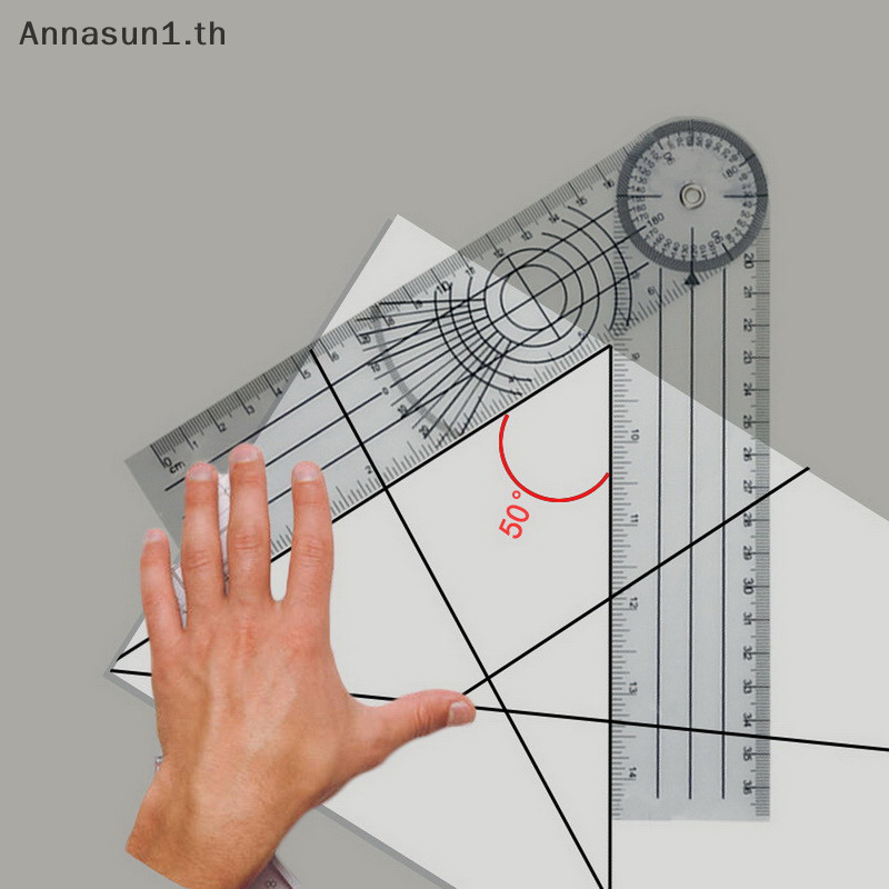 Annasun 1PC Multi-Rurler Goniometer มุม Spinal ไม้บรรทัด 360 องศาเครื่องมือวัด TH