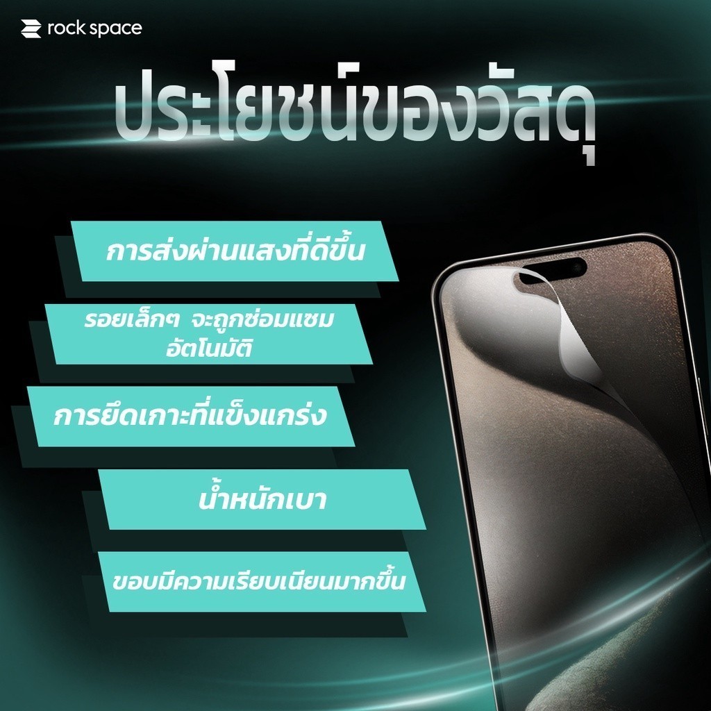 rock space ฟิล์ม SAMSUNG Galaxy S25 Ultra/S25Plus/S25/S24/A55/A35 ไฮโดรเจล และ ฟิล์มหลัง /สำหรับมือถือทุกรุ่น - รูปที่ 3