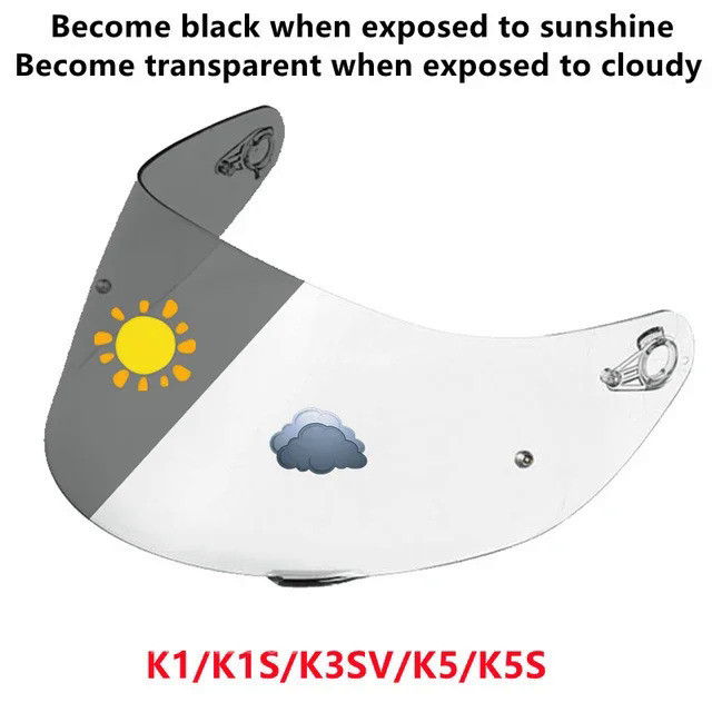Visor Photochromic สําหรับ AGV K5S K5-S K3SV K3-SV K1 หมวกกันน็อคแว่นตาหน้าจอโล่กระจกอุปกรณ์เสริมอะไ