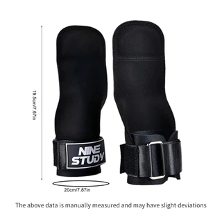 ถุงมือฟิตเนส STRAPS Leather Grip pads & Strap ไมโครไฟเบอร์ สแต๊ป หนังวัว หนังแท้ รัดข้อมือ ถุงมือ เซพข้อ（1คู่）