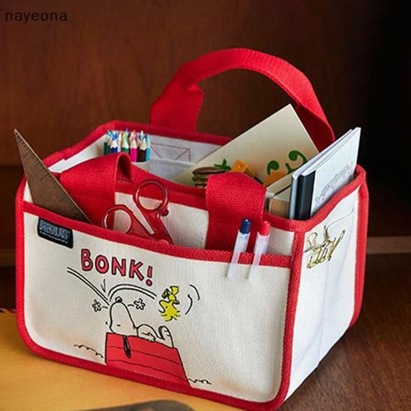 [NAY] แฟชั่นการ์ตูน Bento Canvas ความจุขนาดใหญ่ al กระเป๋าถือ EON