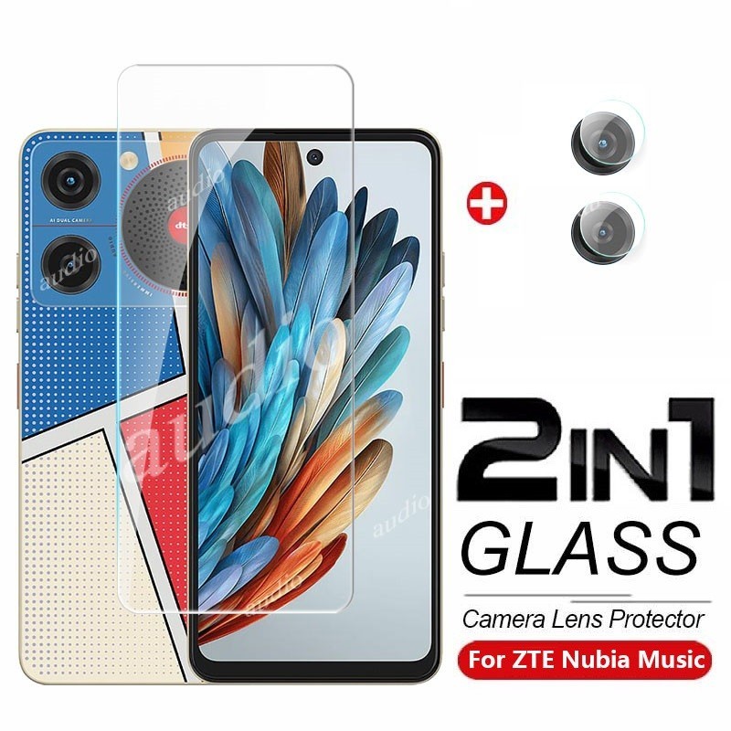Nubia music 2 4G 2in1 กระจกนิรภัยแบบเต็มหน้าจอป้องกันฟิล์มกล้องสําหรับ zte nubia music 2 4G 2025 โทรศัพท์ป้องกันหน้าจอฟิล์มสําหรับ zte nubia เพลง 2 4G