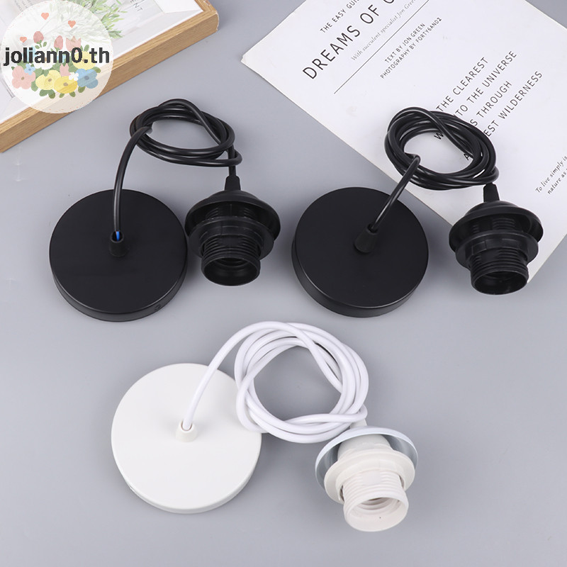 Joliann0 Retro E27 โคมไฟ 1 M/1.5 M ลวดโคมไฟเพดานผู้ถือซ็อกเก็ตโคมไฟฐานสําหรับจี้ไฟ th