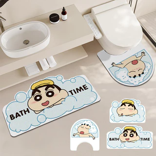 ห้องครัวเครยอนชินจังพรมปูพื้นการ์ตูนห้องน้ําพรมเช็ดเท้ากันลื่นแผ่นรองประตูทางเข้าหลายขนาด