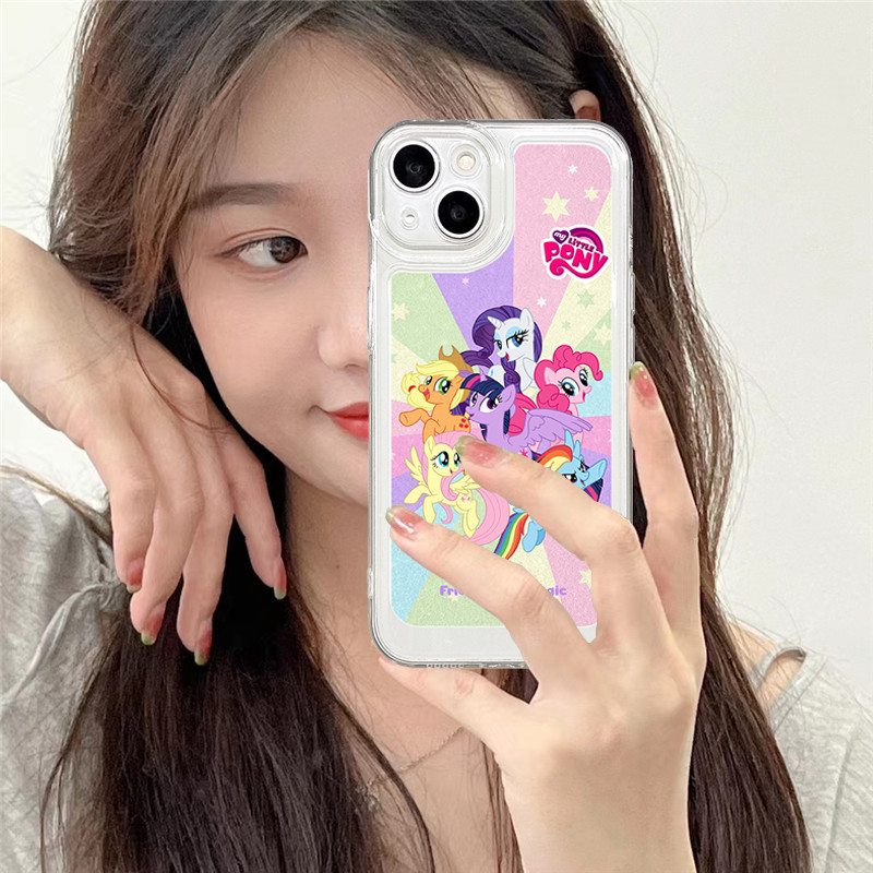 น่ารัก My Little Pony Clear Crystal Case สําหรับ IPhone 16 15 14 13 12 11 Pro Max MINI X XS XR XSmax 7 7+ 8 8+ 6 6+ Plus SE2 SE3 ซิลิโคน DCTK