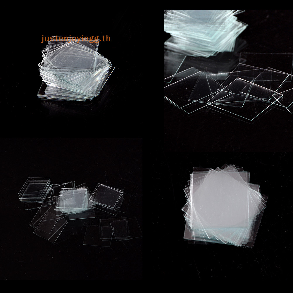 { Justenjoyingg.th } 100 ชิ้น Glass Micro Cover Slips 22x22 มม. - กล้องจุลทรรศน์สไลด์ครอบคลุม