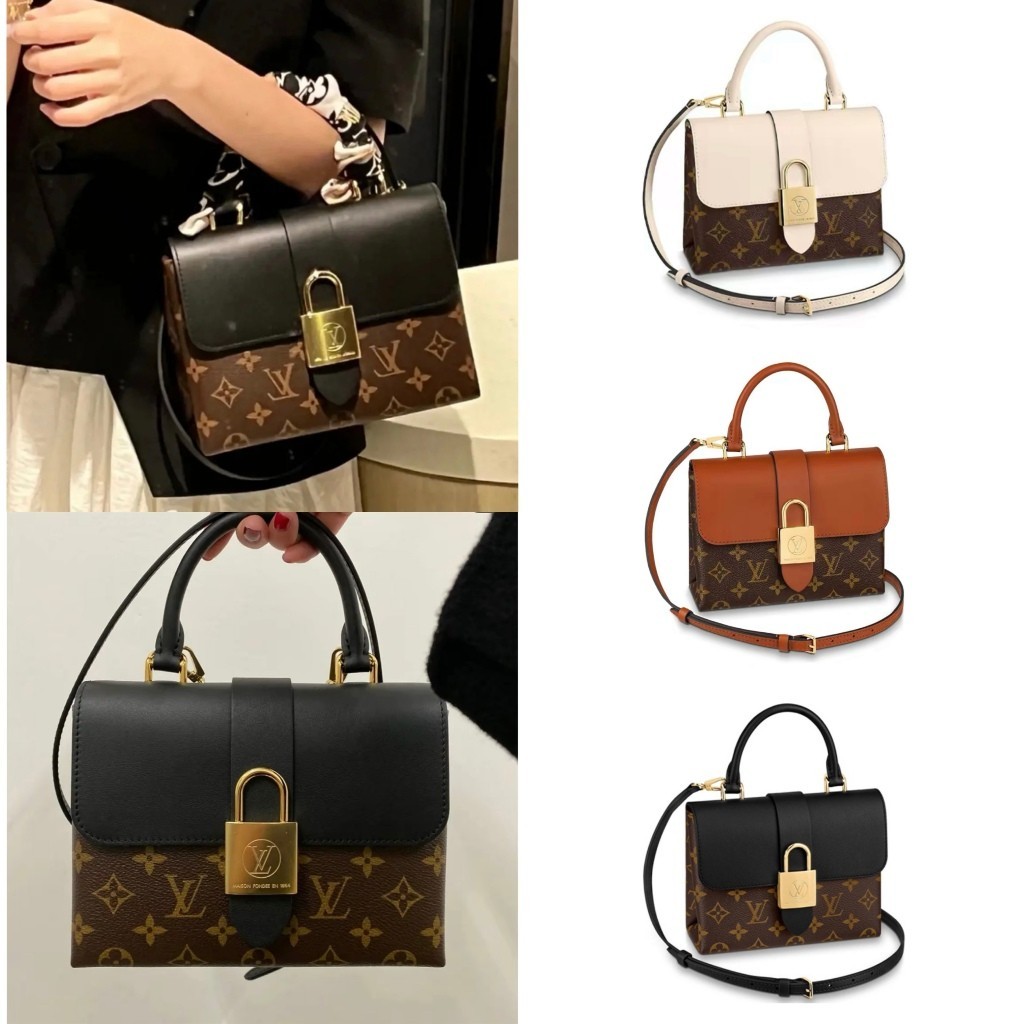 Louis Vuitton/New/LV LOCKY BB/Cowhide/กระเป๋าสะพาย/Hand-held lock bag/แท้ 100%