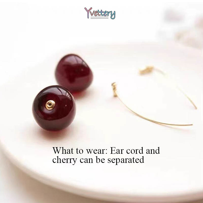 ร้านค้าไทย🔥ต่างหูจี้เชอร์รี่ยาว สีแดงหวานสไตล์เกาหลีแฟชั่นระดับไฮเอนด์เครื่องประดับสำหรับผู้หญิงของขวัญไม่แพ้ง่าย.COD - รูปที่ 7