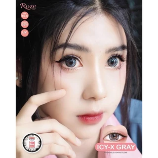 Hydrogel คอนแทคเลนส์ (บิ๊กอาย) 🔥Icy X🔥(Rozelens) สี : Brown / Gray รายเดือน มีค่าสายตา