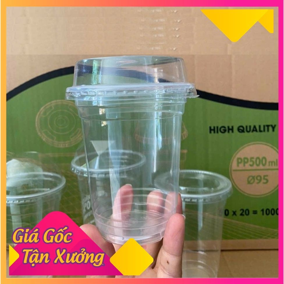 H&T COMBO 50 ถ้วยพลาสติก PP360 - PP400 - PP500 - PP650 - PP700 ถ้วยชานมและกาแฟแบบใช้แล้วทิ้งระดับพรี
