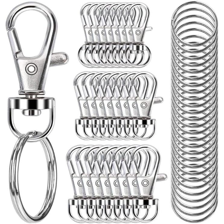 50pcs Silver Lobster Clasp คลิป 3.5 ซม.พวงกุญแจแยก Key Ring ผลการค้นหา Claspsps DIY พวงกุญแจทํา