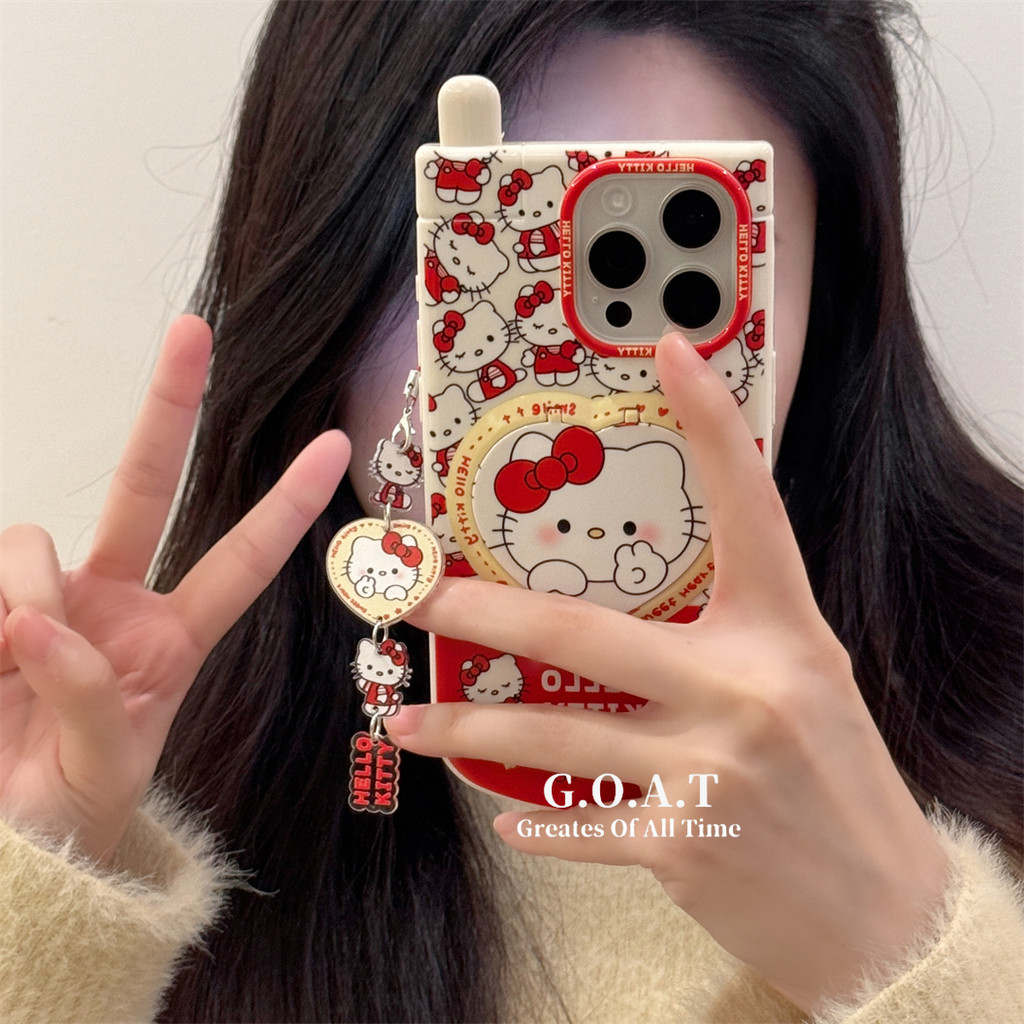 🚀Fast shipping🪞🎀 Creative โทรศัพท์มือถือน่ารักรุ่น Hello Kitty cse สําหรับ iPhone 16 15 14 13 11 12 